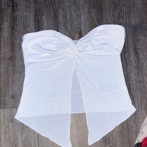 White Strapless Top